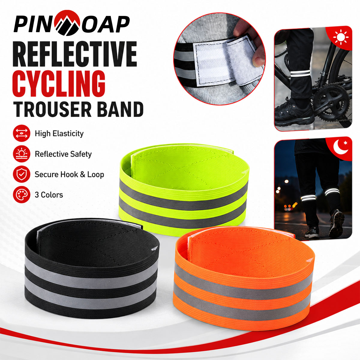 PINMOAP 1/2 ชิ้น สายรัดขาจักรย - Cycling Gear Brands บทวิจารณ์และราคา